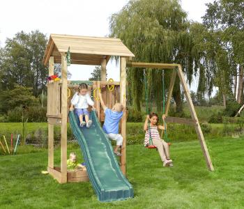 Jungle Casa | Wooden climbing frame with swing